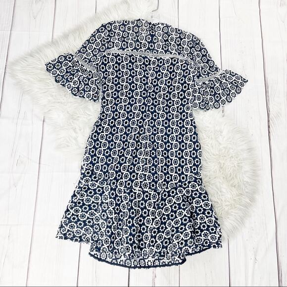 Anthropologie Shoshanna Emily Embroidered Floral‎ Lace Dress Size 0P Petite - Picture 5 of 7